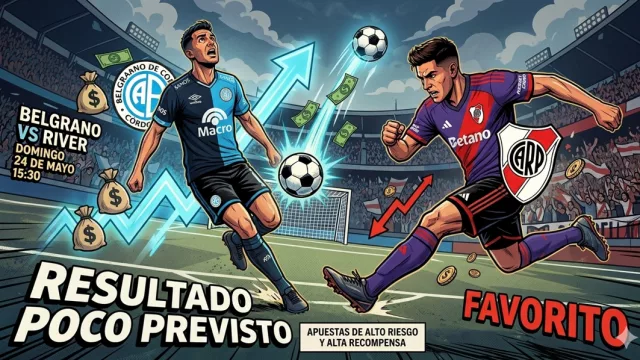 Cómo están hoy las apuestas para el Belgrano - River del domingo (el resultado poco previsto que convierte $ 20.000 en $ 5 millones)